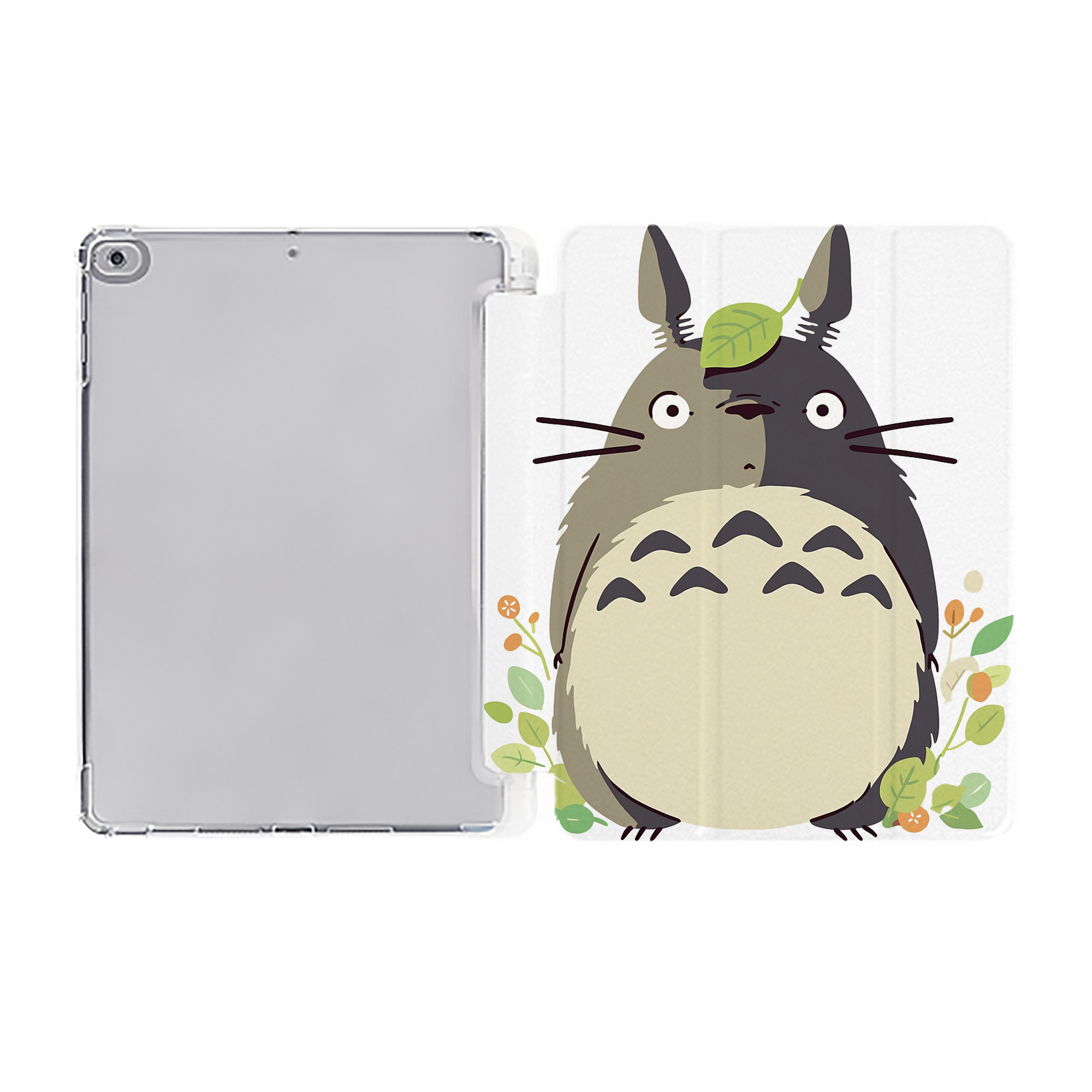 （画像用） となりのトトロ 草壁メイ 草壁サツキ My Neighbor Totoro Satsuki Kusakabe Mei Kusakabe IPad ケース ペン収納付き 三つ折りスタンド PUレザー×シリコン 対応機種9.5/10.5/10.9インチ